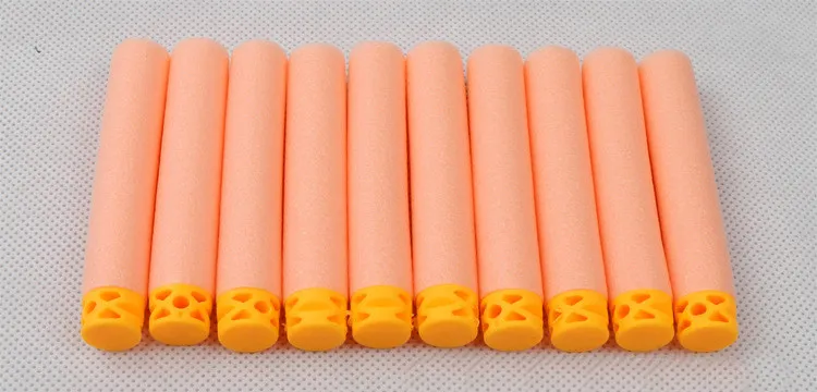 100 шт полые мягкие головки 7,2 см заправка Дартс для Nerf серии бластеров стиль детские игрушки пистолет клип EVA Пули - Цвет: 100pcs Orange