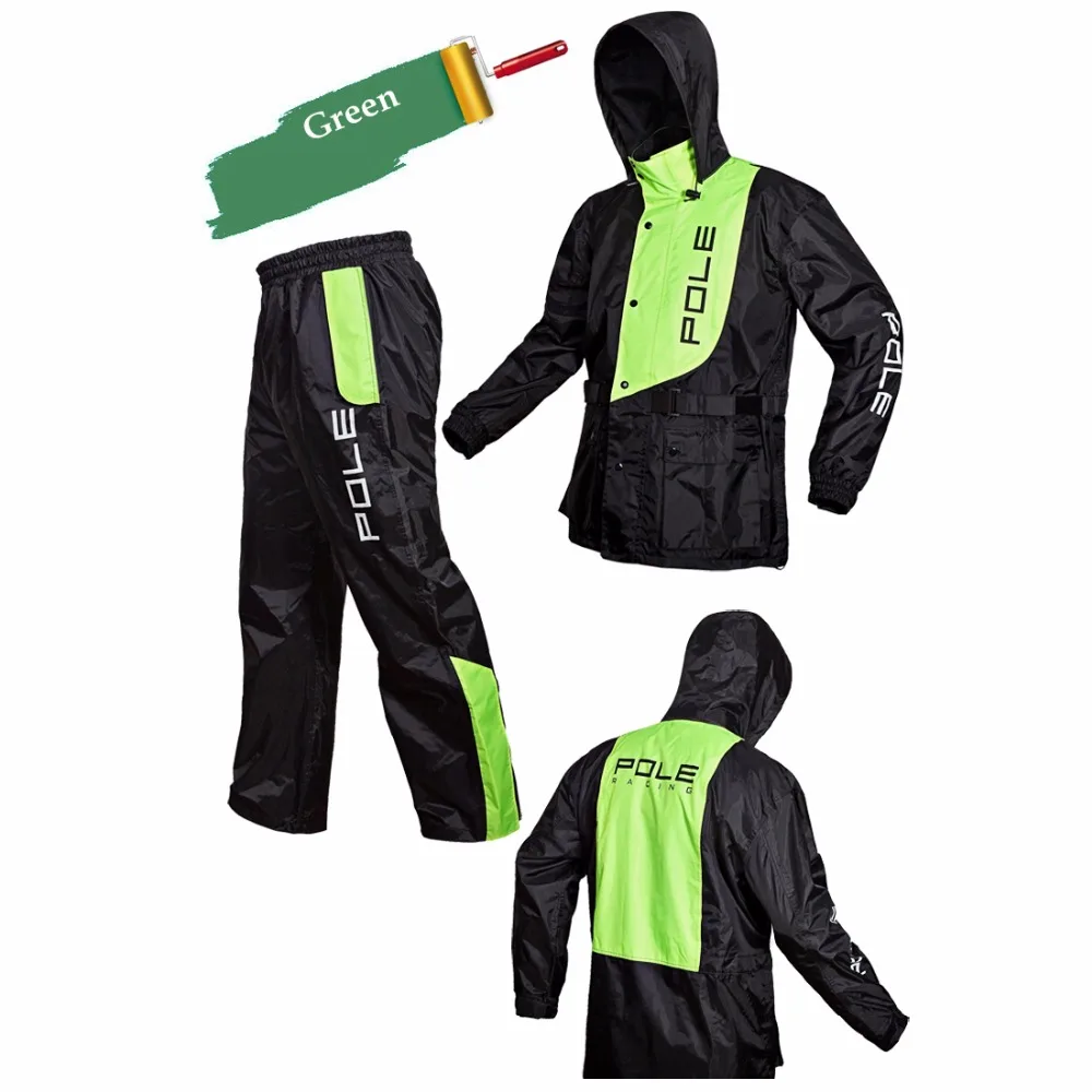 Pole Motorcycle Raincoat Rain Gear Suit include Waterproof Jacket Pants Impermeable Rain Cover for Outdoor Sports Fishing Riding
