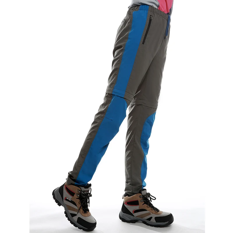 LANBAOSI deportes al aire libre mujeres Zip Off pierna senderismo Convertible rápido seco Anti-uv Trekking viajar pantalones bolsillos