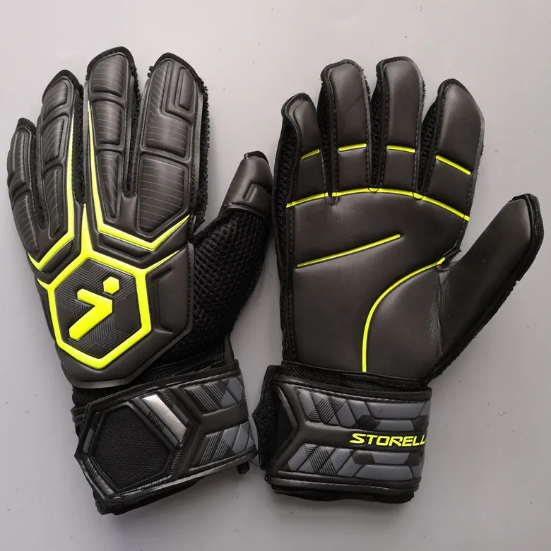 

Adults goalkeeper gloves with Fingersave Protection rods soccer Latex football Goalie Gloves wholesale price two color
