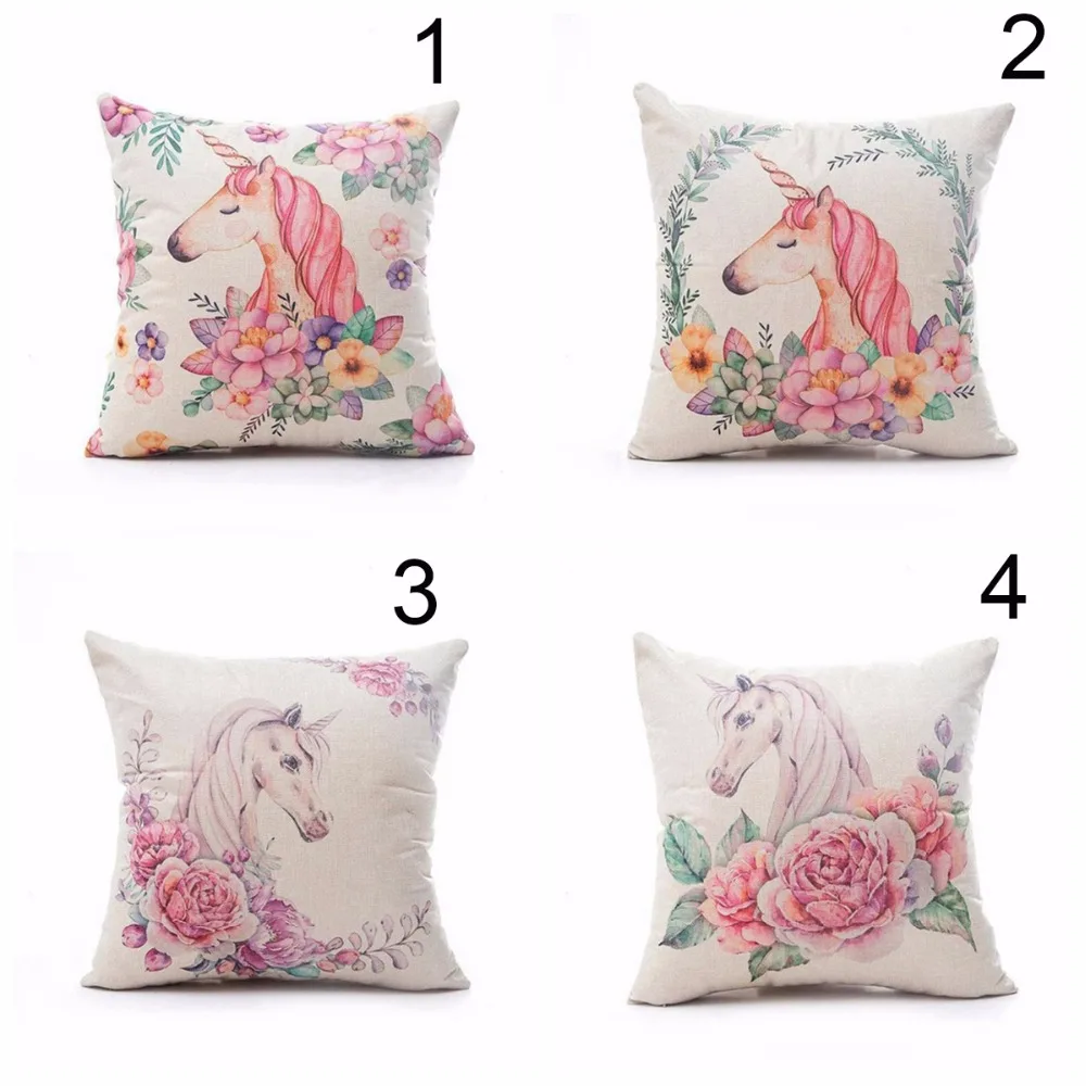 Oriwoo 45x45 см Единорог День Рождения Вечеринка Babyshower наволочка единорог украшение