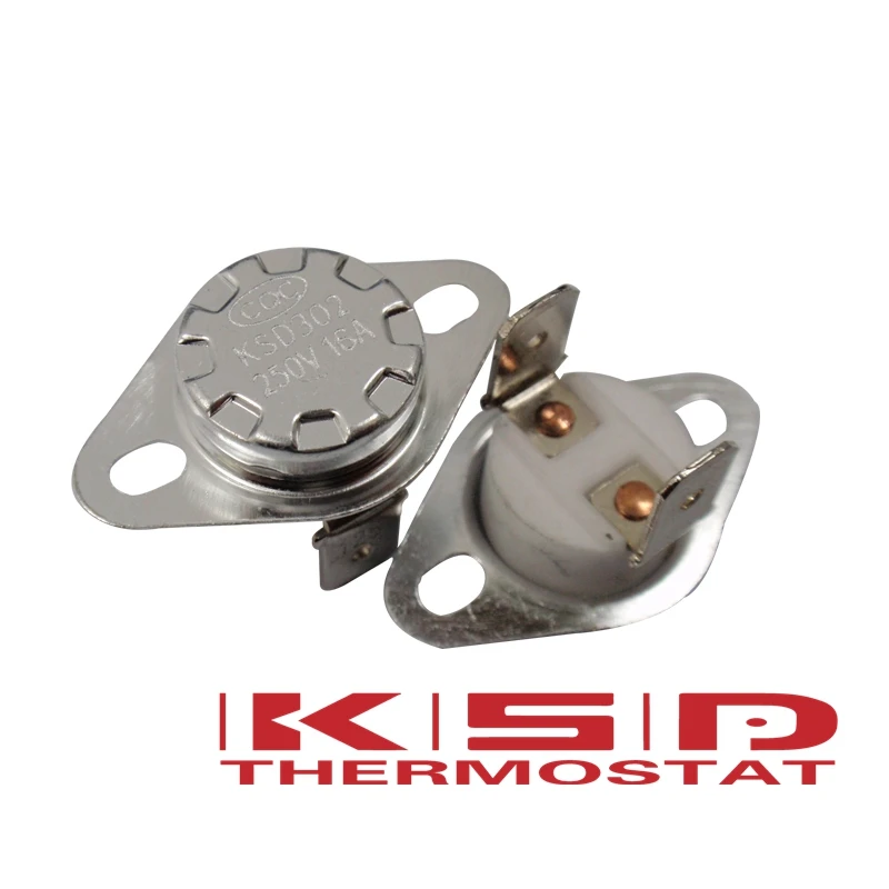 

5pcs KSD301/KSD302 155C 155 Celsius degree 16A 250V N.C. Normally Closed Ceramics Temperature Switch Thermostat control switch