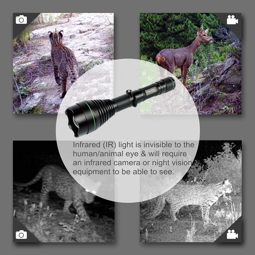 UniqueFire мощный ИК охотничий фонарик UF 1508 T75 850nm светодиодный масштабируемый
