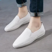 Удобные кожаные мокасины; женские эспадрильи; большие размеры; коллекция 40/42 года; женская обувь на плоской подошве; белые кожаные лоферы