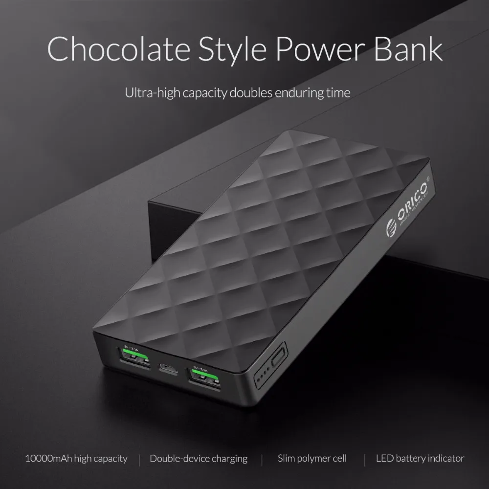  ORICO 10000mah Power Bank Externe Batterie PoverBank 2 USB LED Power Tragbare handy Ladegerät für X