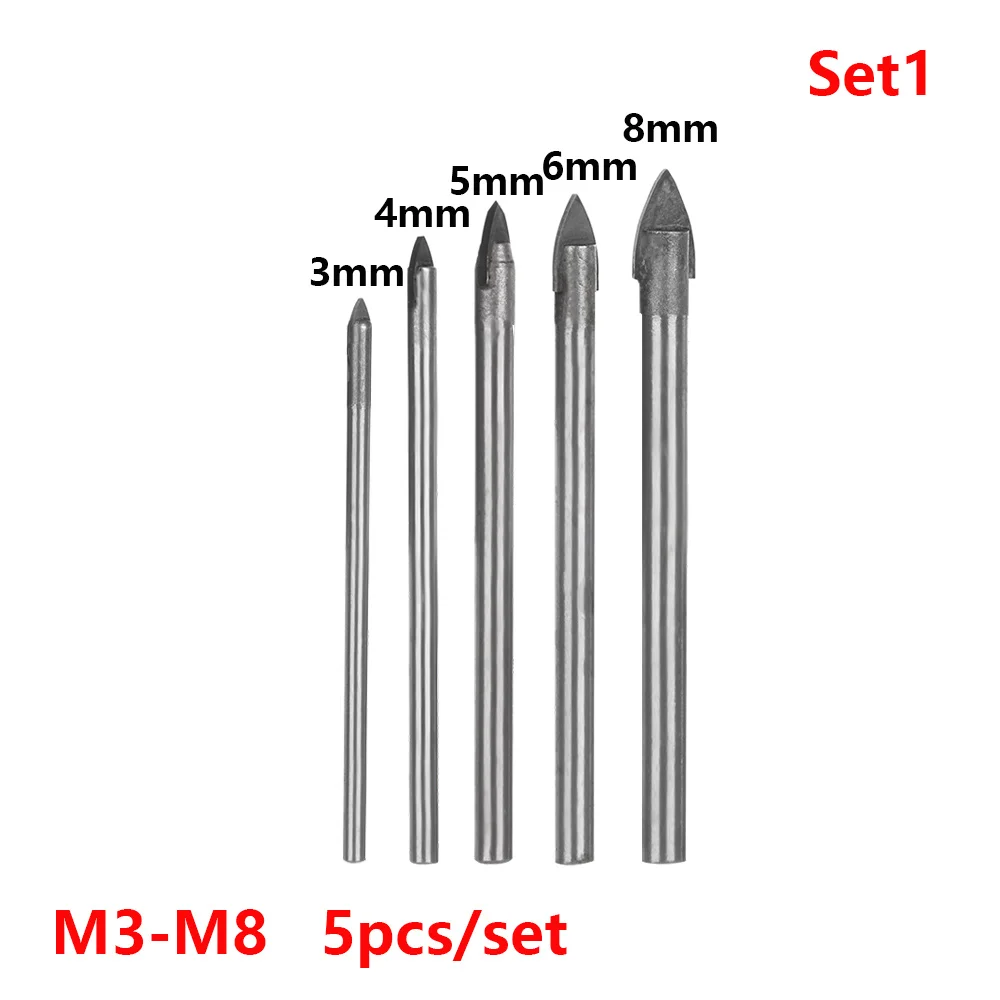 Dayfuli 5/7 шт. сверло 3/4/5/6/8/10/12/14/16 мм твердосплавные сверла по металлу с ручной инструмент профессиональный Керамика/плитка/Мрамор/зеркало Стекло