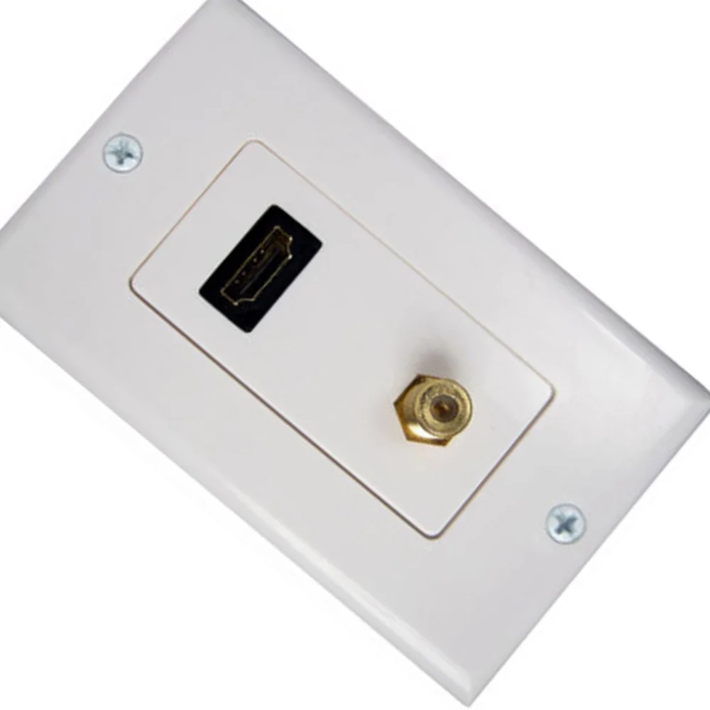 HDMI 1 4 и Coax F Тип TV Jack AV медиа настенная Лицевая панель с одной связью