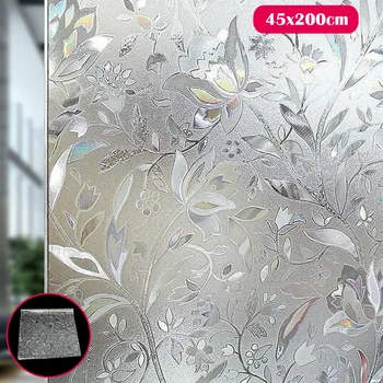 

3D Reflective Decorative Window Film No-Glue Static Stickers Etched Glass Frosted Vinyl Privacy Window Film Home Decoration