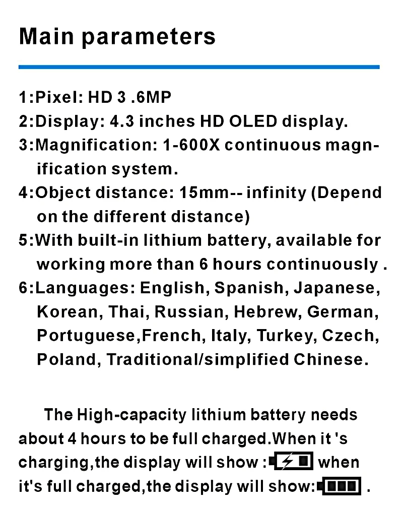 1-600X 3.6MP USB Портативный Электронный lcd цифровой VGA микроскоп с 4,3 дюймовым HD oled-дисплеем для ремонта телефона BGA