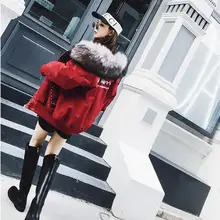 Зимняя одежда женская новая Корейская версия свободный bf хип-хоп хлопок одежда оверсайз толстый большой мех colla