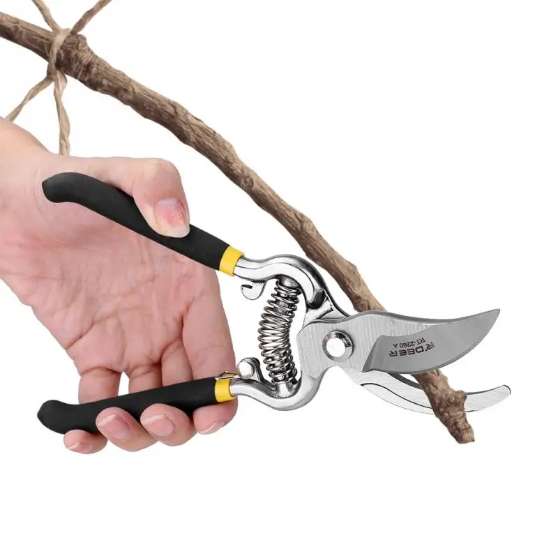 WRXMIJNHGSA Stainless Steel Garden Pruning Scissor Gardening Pruner Finishing Shears Fruit Picking Garden Tool