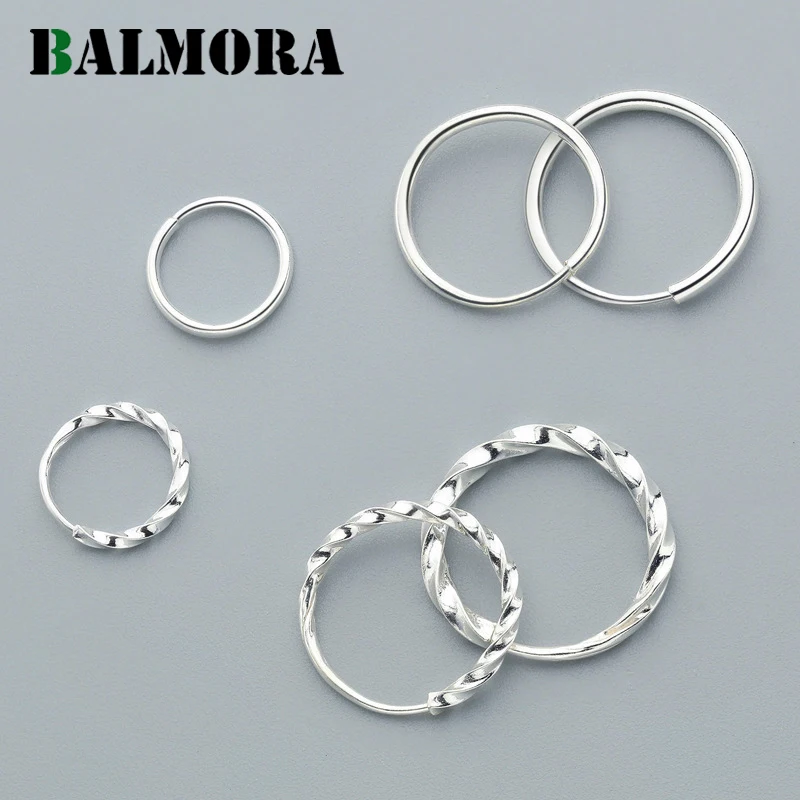 

BALMORA 3 Pairs 990 Pure Silver Cuff Earrings for Women Lady Hollow Small Hoop Huggie Earrings Fashion Jewelry Brincos JE1066