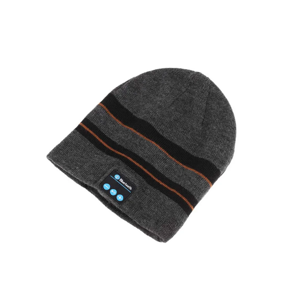 Bluetooth Beanie наушники шапка беспроводные наушники мягкая теплая шапка с микрофоном Музыка Mp3 гарнитура fone de ouvido для Umidigi Redmi 8A - Цвет: Black Grey