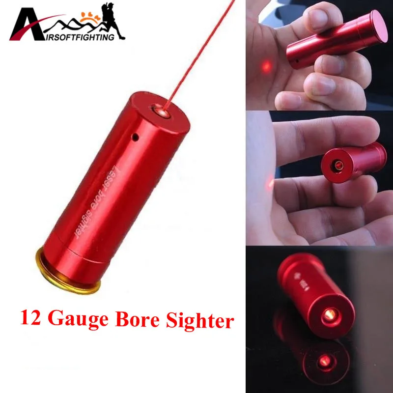 Red Laser Bore Sight 12 Gauge Barrel Cartridge Sight For 12GA Caliber