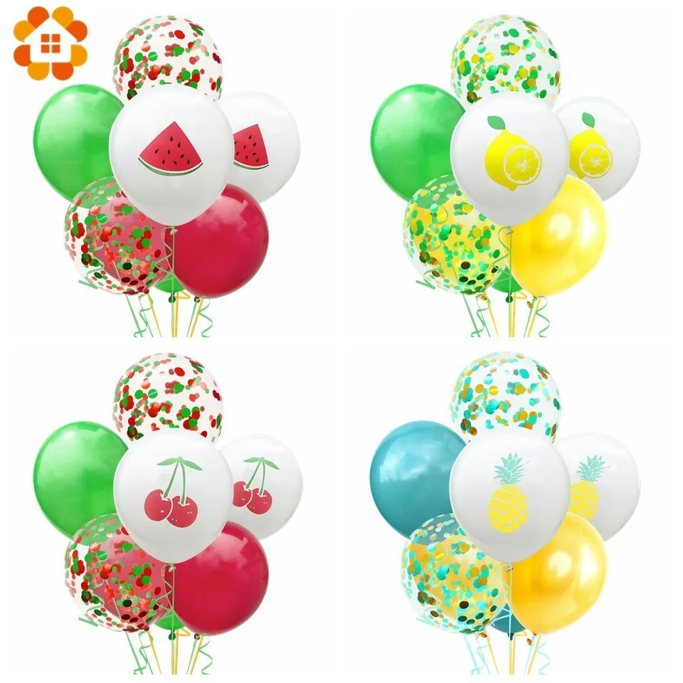 

16PCS 12inch Fruit Types Latex Balloons Flamingo Inflatable Balloon Decorations For Wedding Birthday Summer Pool Party Supplies