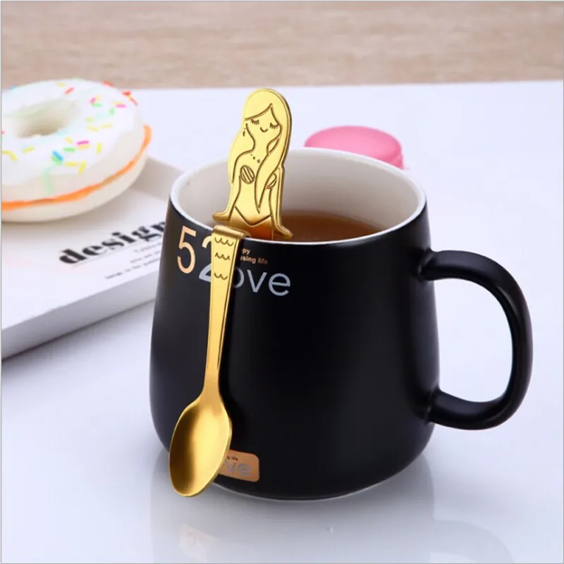 Teaspoons Scoops Stainless Steel Creative Tea Coffee Spoon For Cafe