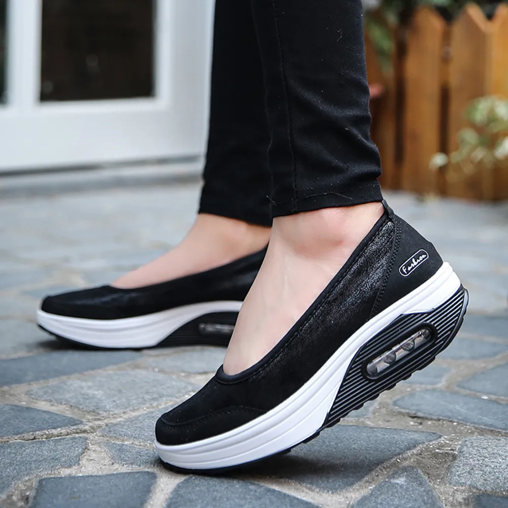 

Casual Flat Slip Fashion Fashion Women Air cushion Platform Shoes Shake Shoes Slip Sport Sneakers #NFA
