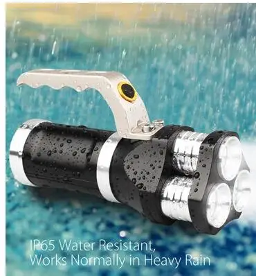 

Smuxi 130000lm LED Portable flashlight 3*t6 5 modes waterproof flashlight zoomable use 18650 for hunting cycling US Plug Charger