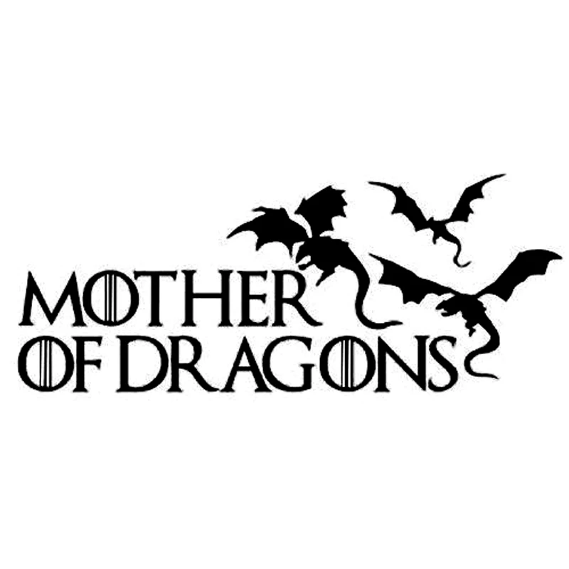 

18.2*7.3cm Mother of Dragons Fashion Pattern Car Stickers Decals Vinyl Decoration Black/Silver Car Styling