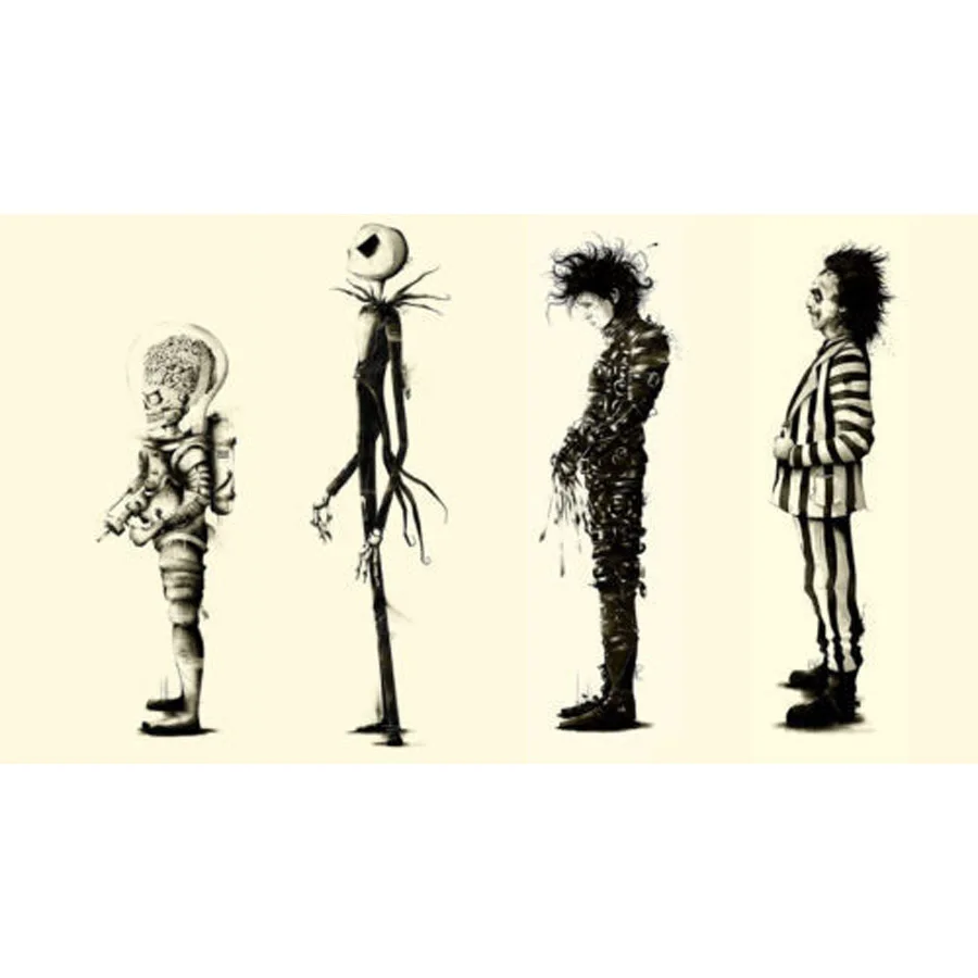 

J2188- Tim Burton movies Beetlejuice fan Edward Scissorhands Pop 14x21 24x36 Inches Silk Art Poster Top Fabric Home Wall Decor