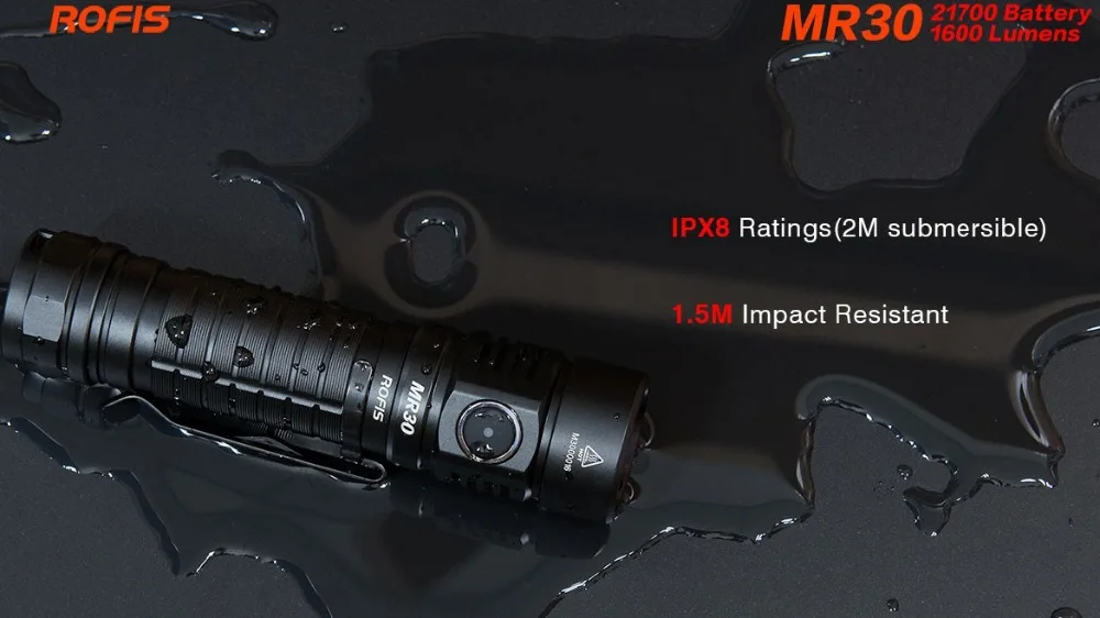 Rofis MR30 CREE XHP35 HI 1600 люмен micro-USB Перезаряжаемый СВЕТОДИОДНЫЙ фонарик