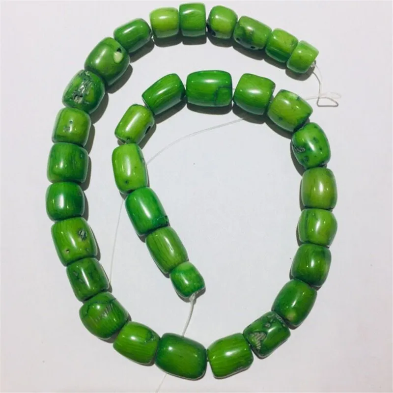 JYX 1 нить природа 8-12 мм Овальный зеленый Коралл свободная тесемка, нитка DIY ожерелье браслет для DIY браслет ожерелье 16"