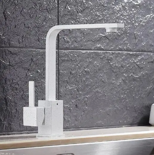 

Free Shipping White with dot Swivel Kitchen Sinks Faucet 360 degree rotating Kitchen Mixer Kitchen Vessel Sink Faucet Water Tap