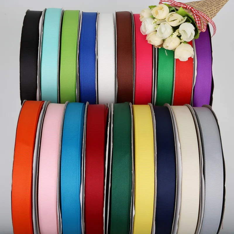 

5Yards/lot 7mm 10mm 15mm 20mm 25mm 38mm Grosgrain Ribbon Wedding Party Decoration Gift Wrap Hair Bows Christmas Ribbon