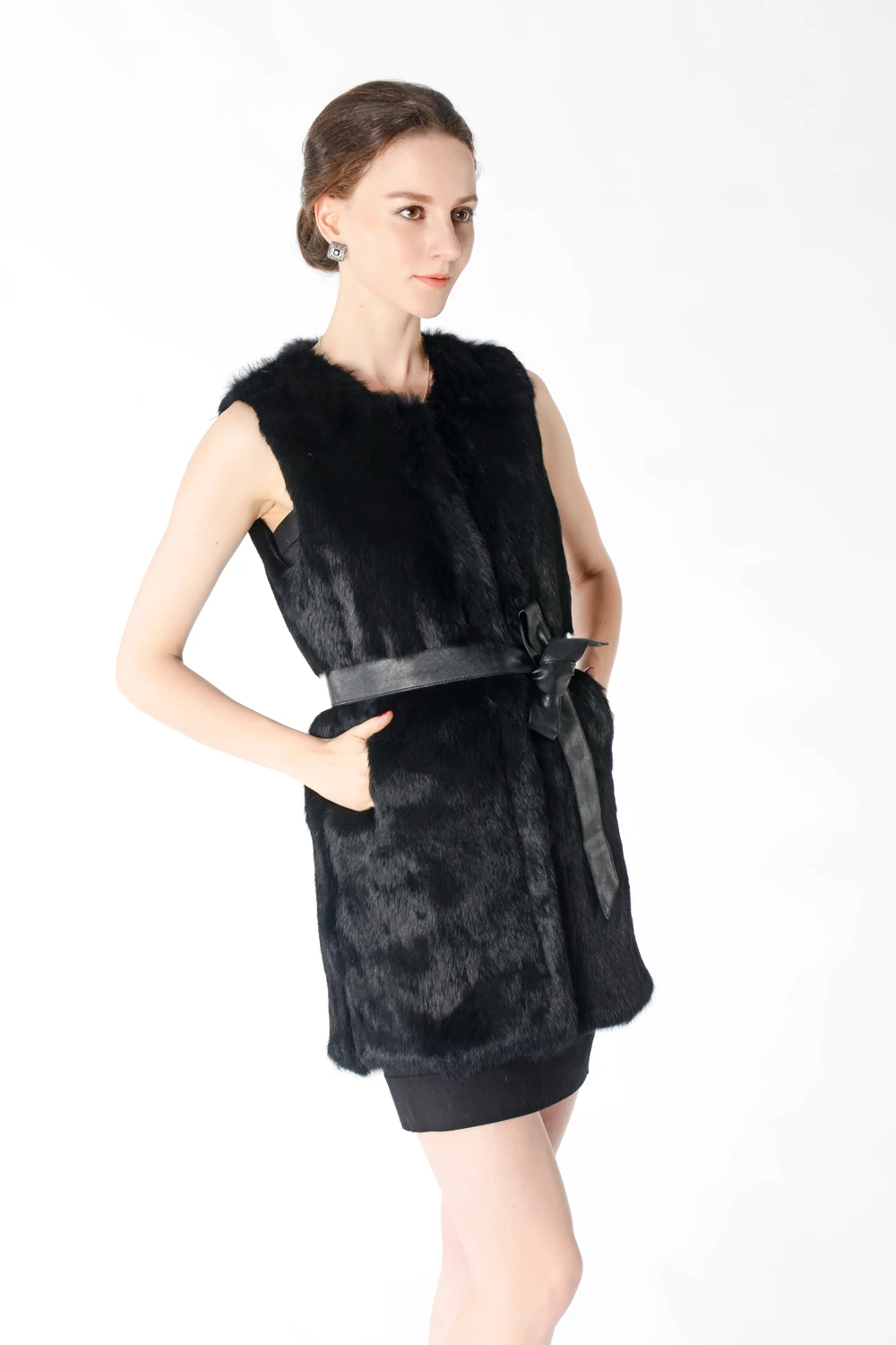 Top En Gros 100 Pleine noir Femmes Tbnt535 De Lapin Véritable Gilet Grassyellow Style Réel Pelt Long Manteau Mode Fourrure grassgrey qgwOg68WPf