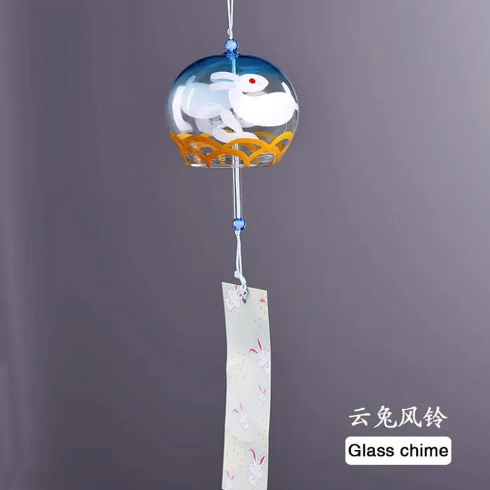 7 см* 8 см ручной Drwaing glass Windchime Топ популярный друг подарок Windchime красивый подвесной домашний декоративный - Цвет: rabbit drawing