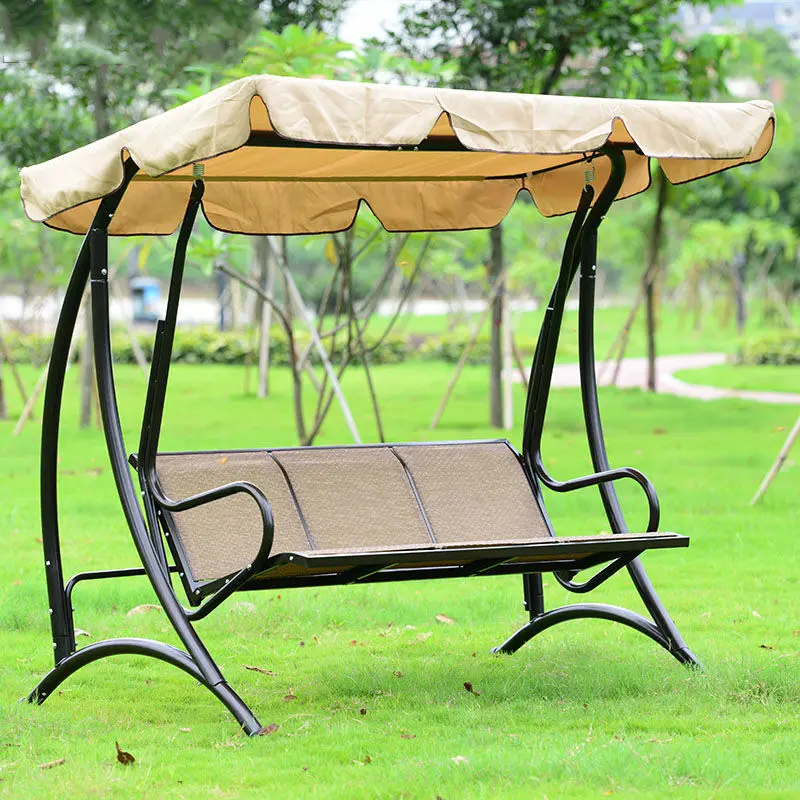 Hawái Durable hierro 3 personas dosel jardín columpio silla hamaca