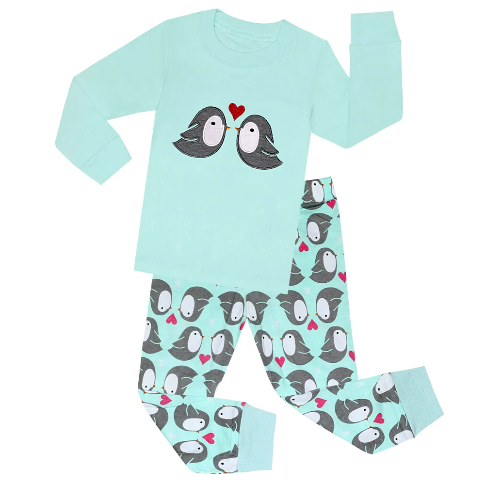 Одежда для сна с милым пингвином для девочек пижамы для мальчиков с изображением динозавров и машинок детский робот пижамы для детей, пижамы для грузовиков, для детей - Цвет: H06