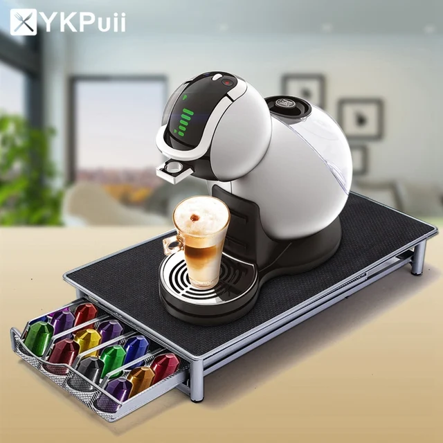 Best Price Stainless Steel 36 Cups Nespresso Coffee Capsules Pod Holder Storage Stand Rack Drawers Coffee Capsules Shelves Organization