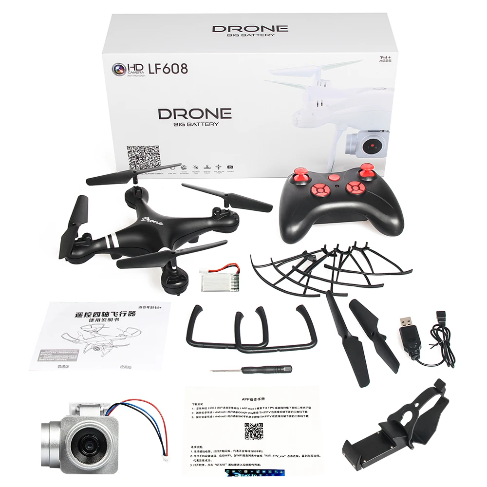 LF608 2 4G 4 CH Радиоуправляемый Дрон с 0.3MP/2.0MP/5.0MP WiFi камерой игрушки дистанционным