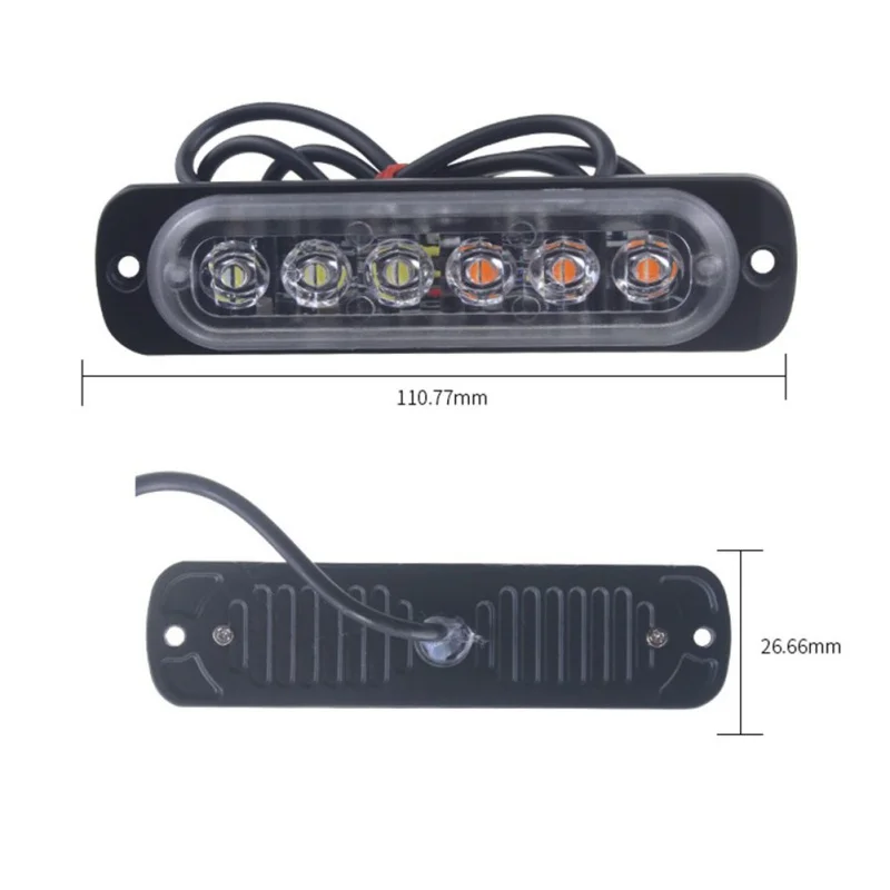 6 светодиодный стробоскоп Предупреждение светильник СТРОБ Гриль мигает пробоя аварийный светильник 12-24V 18 Вт ультра-тонкий мерцающий светильник стайлинга автомобилей
