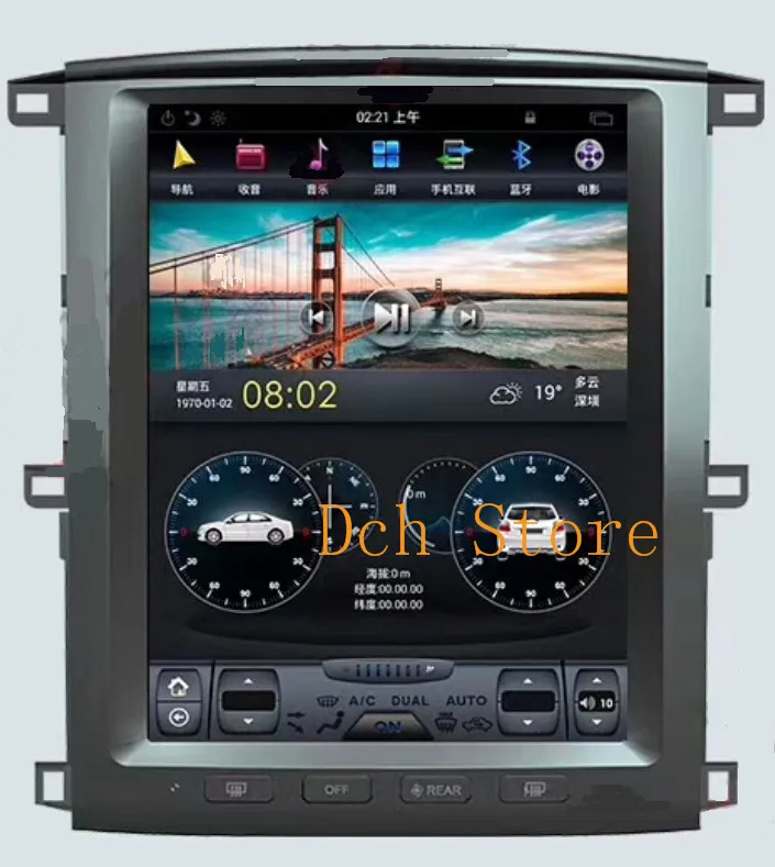 

12.1'' tesla style Android 8.1 Car DVD player GPS Navigation For TOYOTA LAND CRUISER LC100 lexus LX470 2002-2007 PX6 CARPLAY