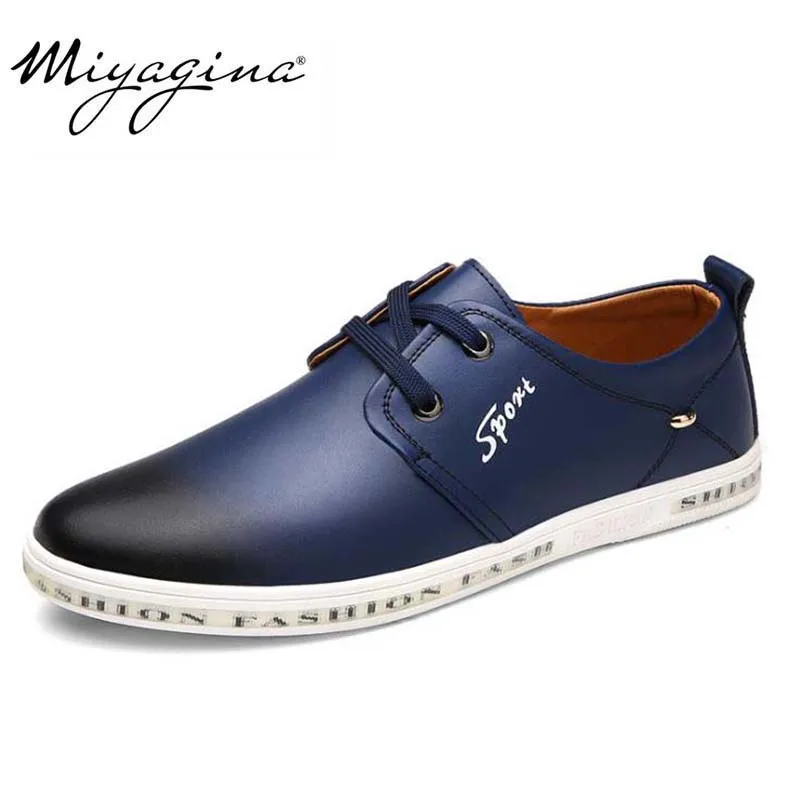 

MIYAGINA High Quality 2019 New Men Flats 100% Genuine Cowhide Leather Men Loafers Brand Flats Spring Summer Men Shoes
