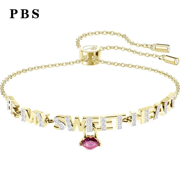 

PBS Original Copy High Quality 1:1 SWA Lip Letter Plated Gold Shrink Bracelet Logo Free Envelope Mail