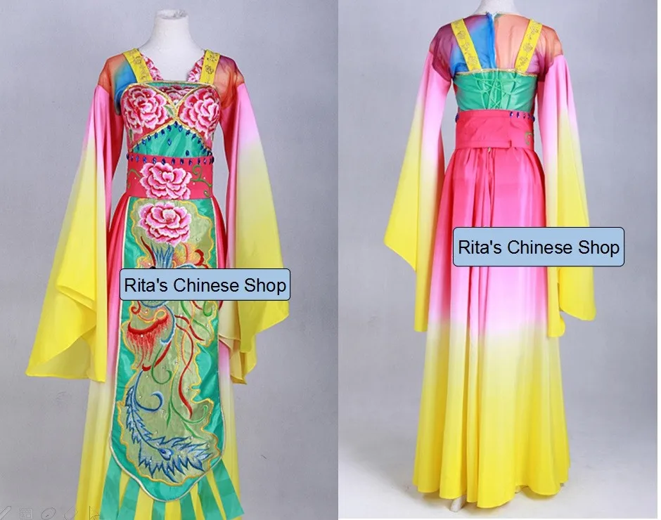 Дизайн li юйган танцевальное костюм неоновые градиент Цвет династии Тан костюм принцессы кросс-пол Косплэй