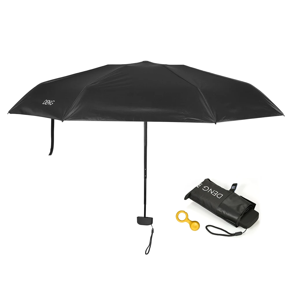 Portable Triple Folding Rain Sun Umbrella 6 Rib Creative Cute Mini