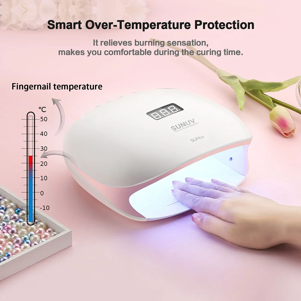  SUNUV SUN4S Nail Lamp 48W UV LED Nail Dryer for Curing Gels Polish With Smart Sensor Manicure Nail  - 32959992534