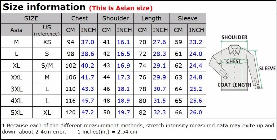 european coat sizes