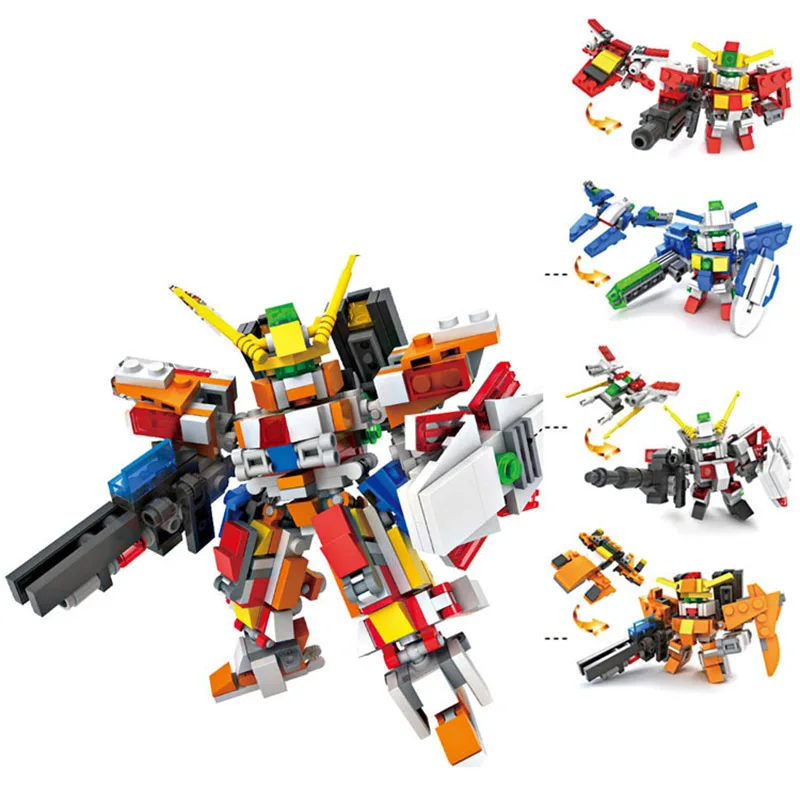 

Kids Building Bricks DIY Compatible Blocks Toy For Children Birthday Gift Transformation Deformation Robot Action Figures Toys
