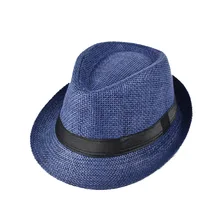 Мужская соломенный джазовый кепка Повседневная Панама солнцезащитные шапки Летняя шляпа для женщин соломенная туристическая шляпа Панама взрослый размер 5 цветов