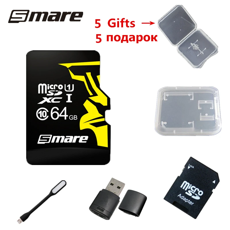Smare new micro sd card memory card 64GB real capacity class 10 memory card free shipping