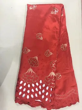 

Hot selling red african george lace fabric high quality french lace fabric embroidery bridal wedding lace in nigerian