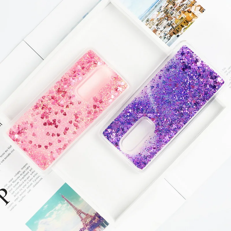 

Fashion Glitter Starts Love Hearts Sequin Case For OnePlus 6T 6 5 Liquid Quicksand Soft Silicon Clear Cover For one plus 6 5 5t