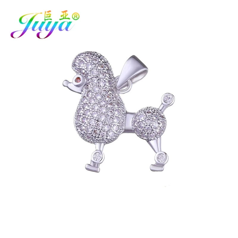 White Gold Juya, сделай сам, для женщин и детей, изготовление ювелирных изделий, микро проложенный кубический цирконий, Микки, Минни, звезда, женский шарм, пудель, принадлежности для подвесок - Окраска металла: White Gold
