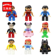 duploe big size characters Princess Batman Supermen building blocks parts toys collection gift baby toy small figure
