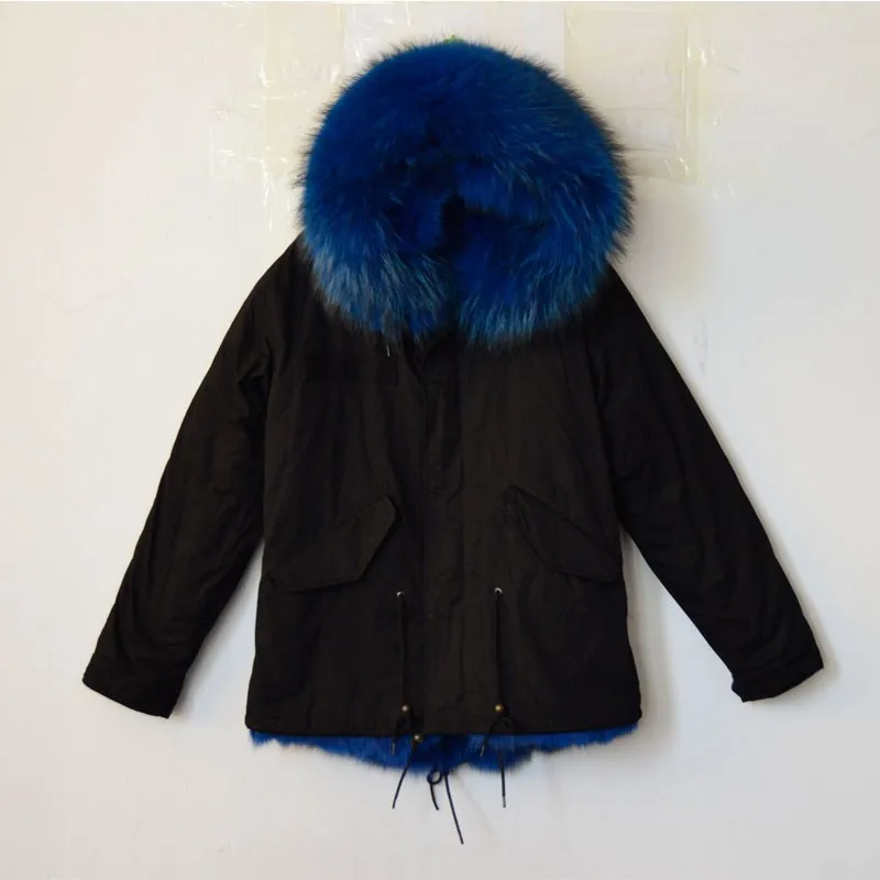 Синий итальянский бренд Mr Меховая куртка из лисьего меха длинная подкладка с большим мехом енота капюшон зимнее женское пальто
